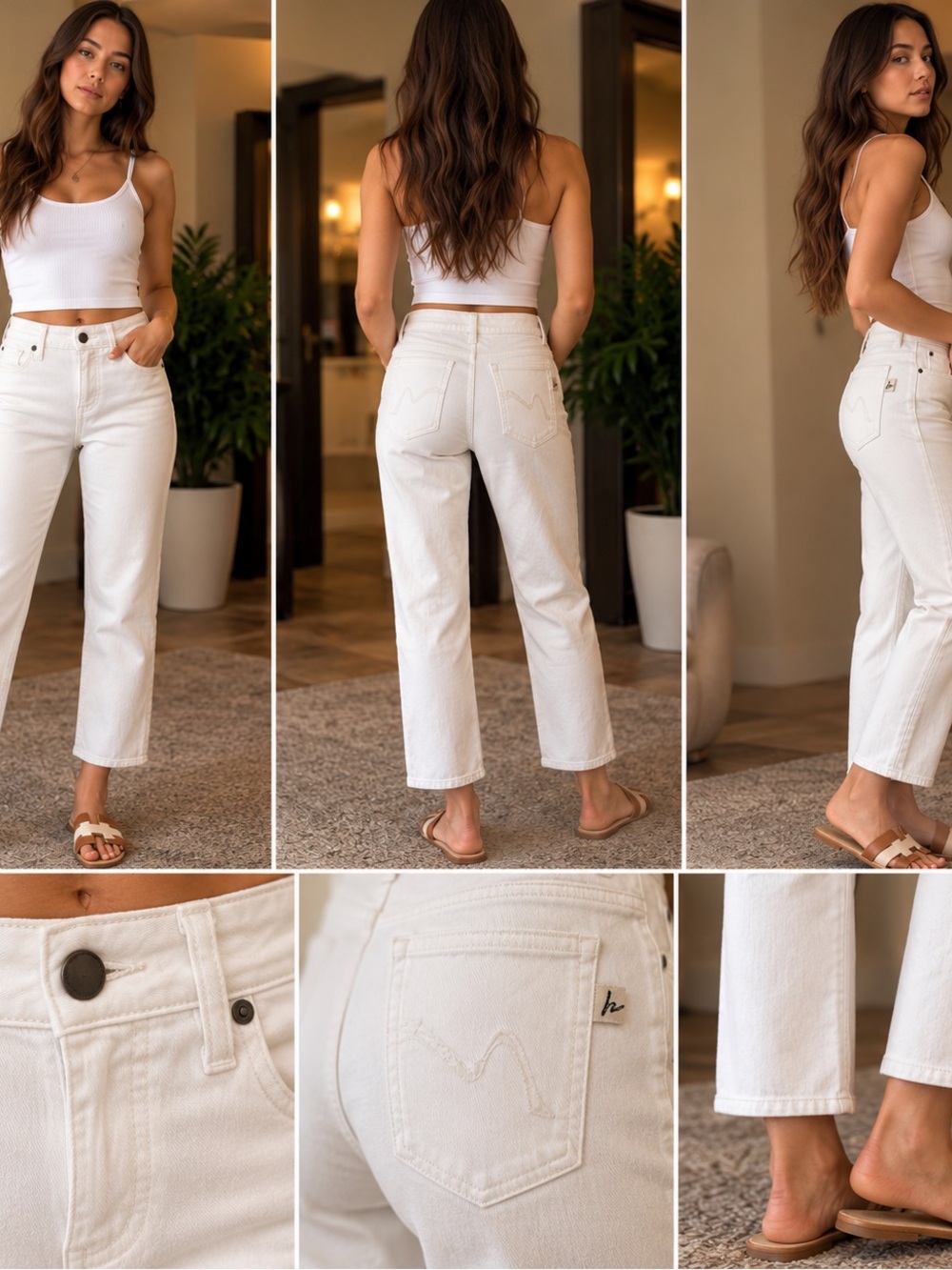 Citizens Of Humanity White Straight Leg Jeans Kelly 063 Cropped Low Rise Size 29